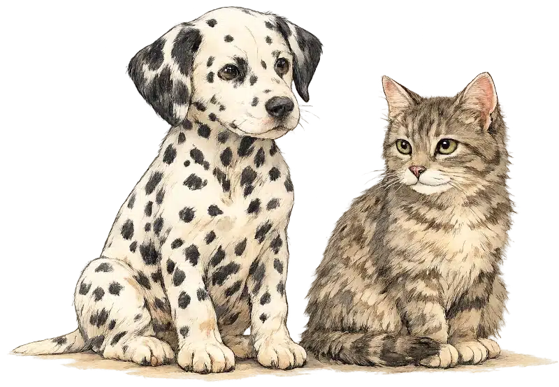 Beratung & gemeinsame Entscheidungen - Hund und Katze sitzen nebeneinander