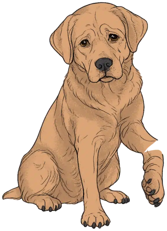 Knochenbrüche - Hund mit gebrochener Pfote