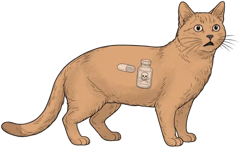 Aufnahme von Fremdkörpern oder Gift - Katze mit Gegenständen im Körper