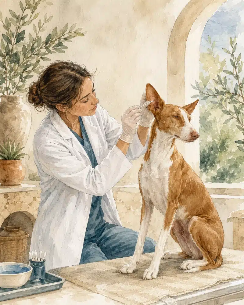 Diagnostik - Abstrich im Ohr beim Hund